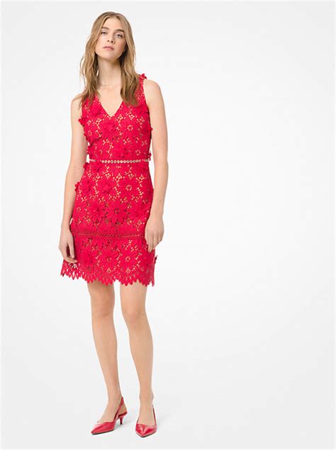 Michael Kors Floral Appliqué Lace Dress, Turquoise, 2 